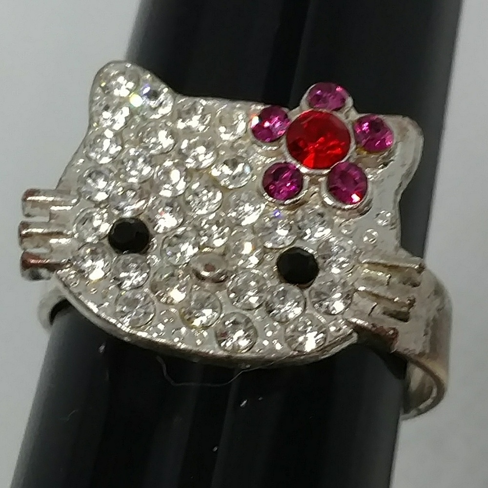 Hello Kitty Rhinestone Adjustable Ring